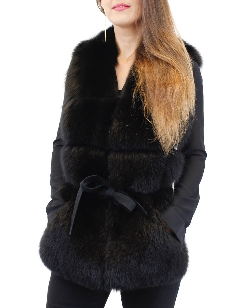 Sheridan Danish Mink Fur Coat with Fox Fur Hood
