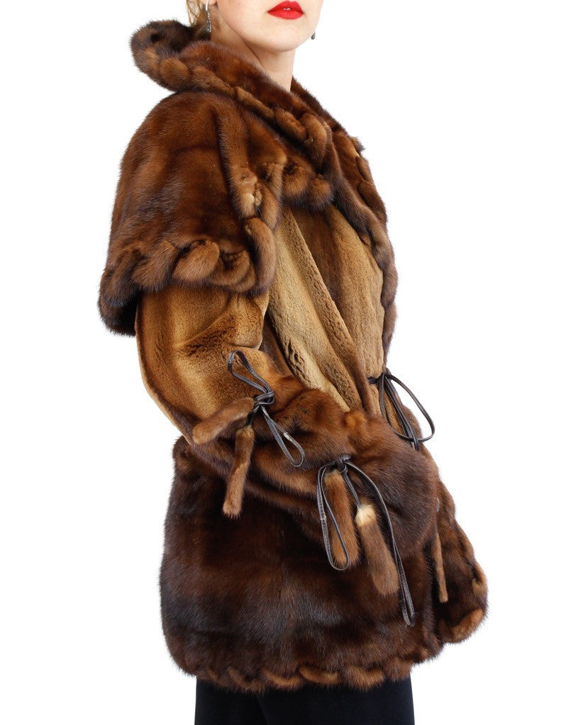 Handmade real mink fur sheared bag pieced ,womens mink fur bag