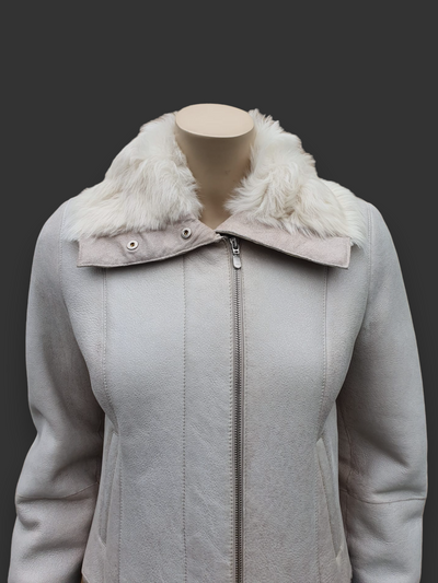 Eggshell Shearling Jacket -Medium