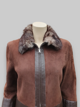 Merino & Lambskin Napa Reversible Shearling Jacket -Size 38