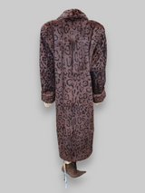 Vintage Brown Rabbit Printed Coat -Extra Large