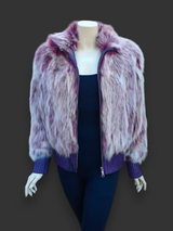 Vintage Plum Dyed Fox Jacket -Medium