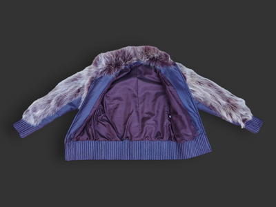 Vintage Plum Dyed Fox Jacket -Medium