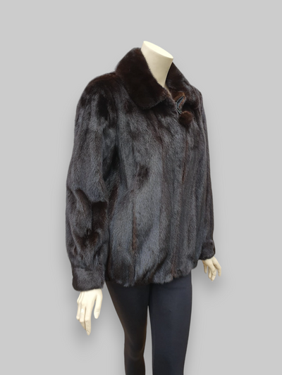 Vintage Dark Mink Zipper Jacket -Medium