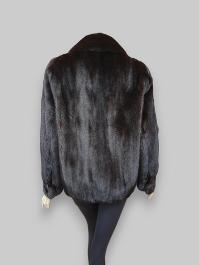 Vintage Dark Mink Zipper Jacket -Medium