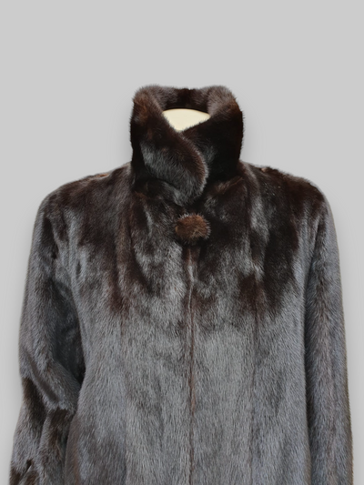 Vintage Dark Mink Zipper Jacket -Medium