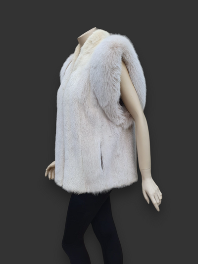 Vintage Blush Mink & Fox Vest -Medium/Large