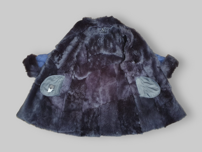 Blue Shearling Hooded Jacket -Size 12 US