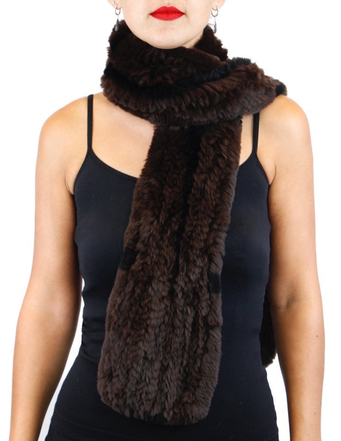KNITTED REX RABBIT FUR SCARF – The Real Fur Deal