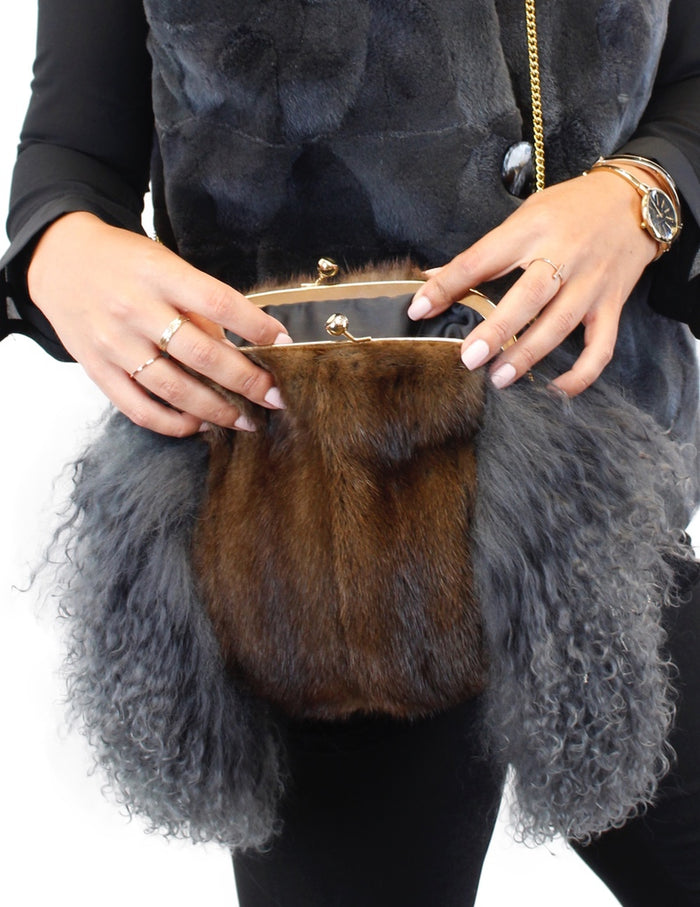 Buy Fur Tote Bag Real Fur Handbags Brown Fur Purse Gift for Mum Online in  India - Etsy