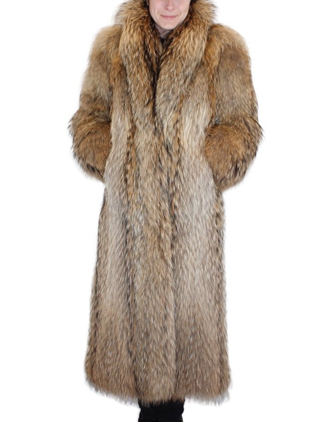 Mens Letout Silver Fox Fur Coat